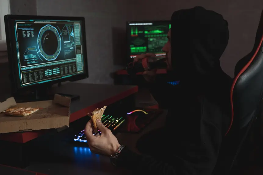 hacker sitting at computer